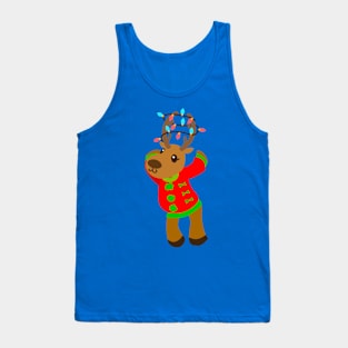 Reindeer with Ugly Christmas Sweater Tank Top